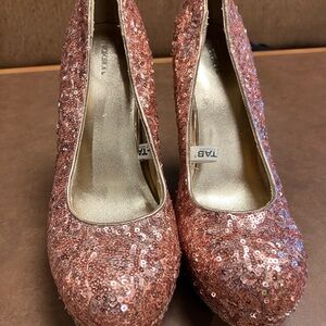 Xhilaration Pink Sequin Heels